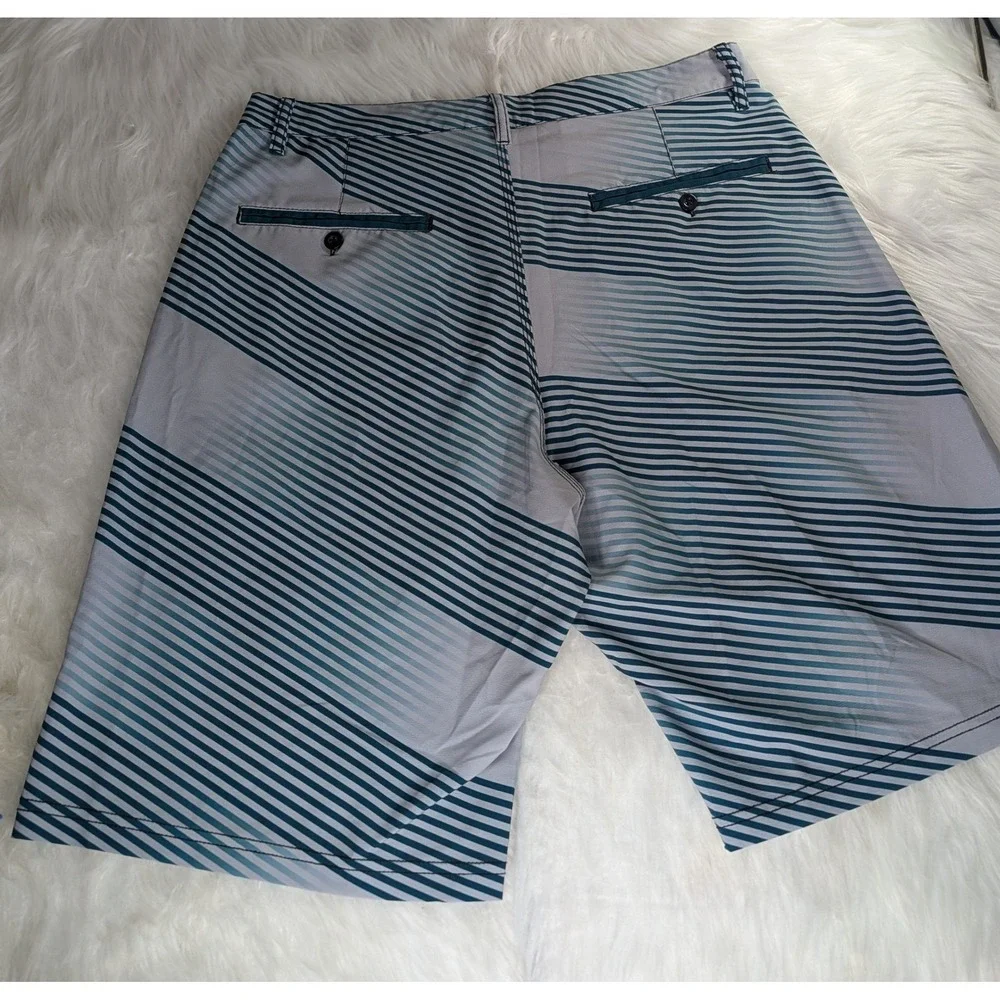NFL Team Apparel Philadelphia Eagles Shorts Mens 36 Gray Green Striped belted